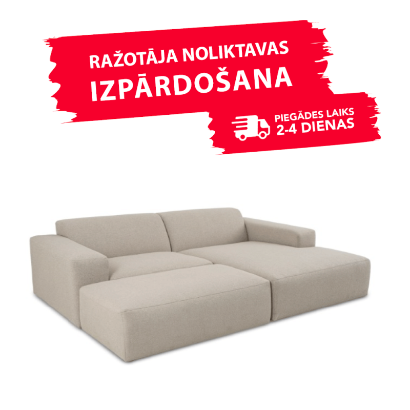 Dīvāns ROXY (Stūra, atdalāms + Pufs)(Ražotāja noliktava)
